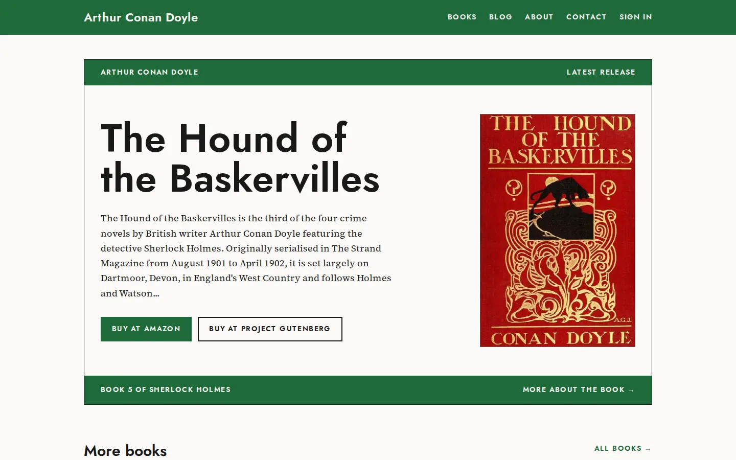 The Pocket demo site’s home page on a desktop